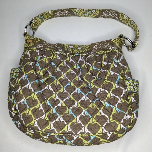 Vera Bradley shoulder bag & matching wallet blue birds green aqua U-1 - Picture 10 of 13